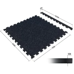 Bodenschutzmattenset Gummi 60x60 cm - 4 Matten inkl Endstücke