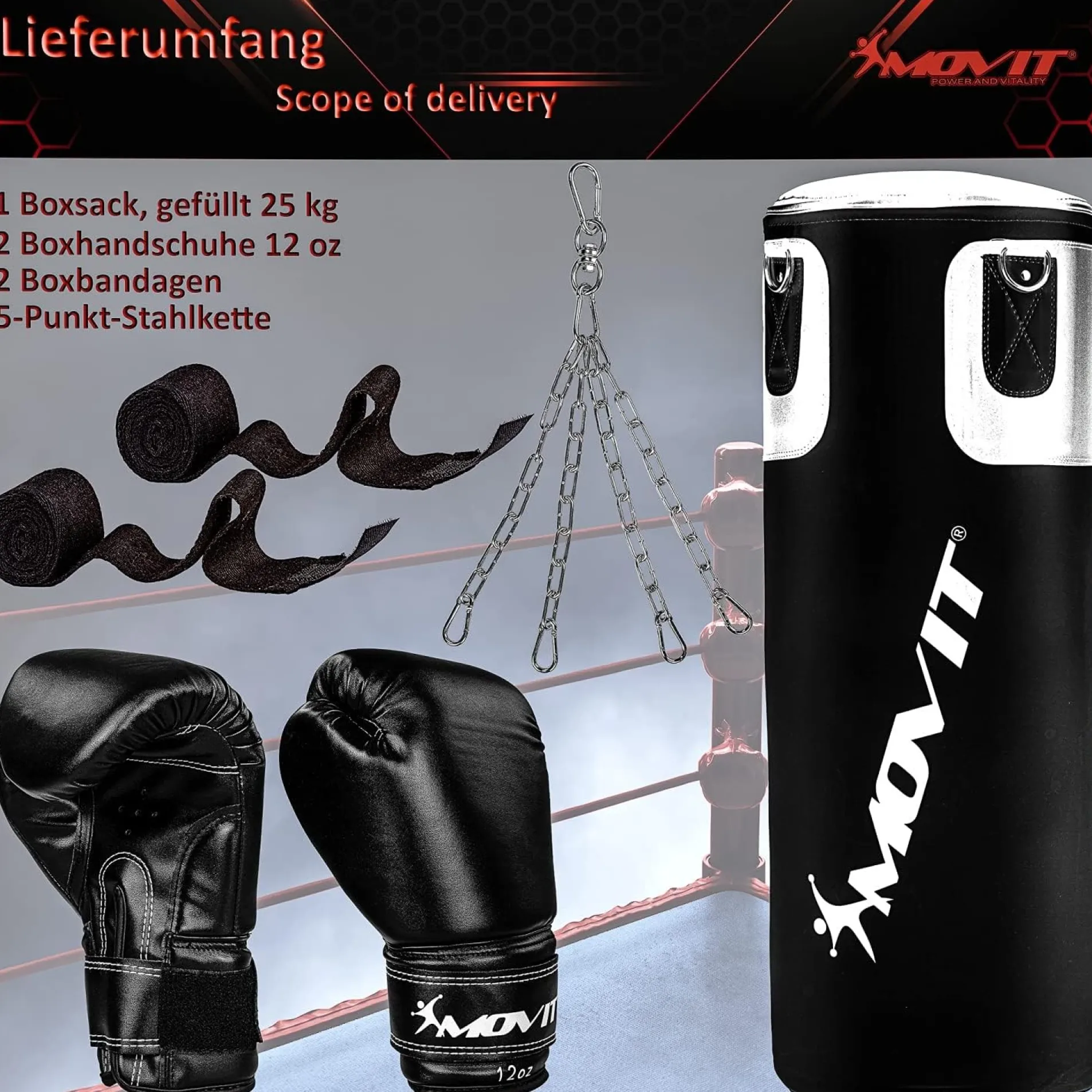 Boxset inkl. Boxsack, Boxhandschuhen und Bandagen