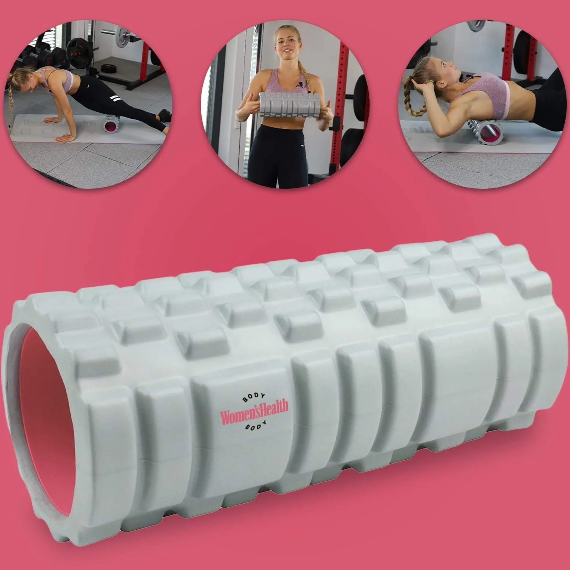 Faszienrolle Grau/Pink