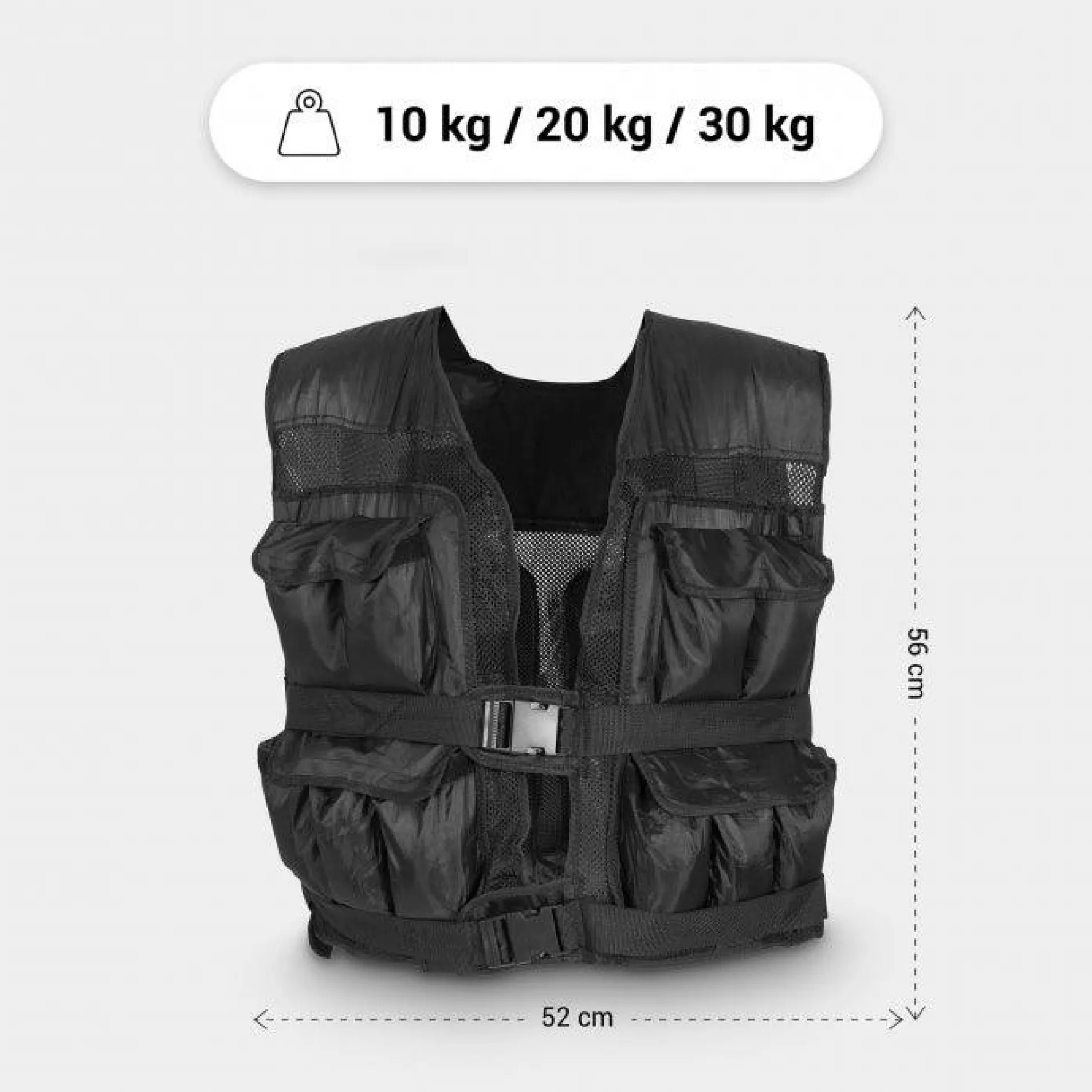 Gewichtsweste verstellbar 10 - 30 kg