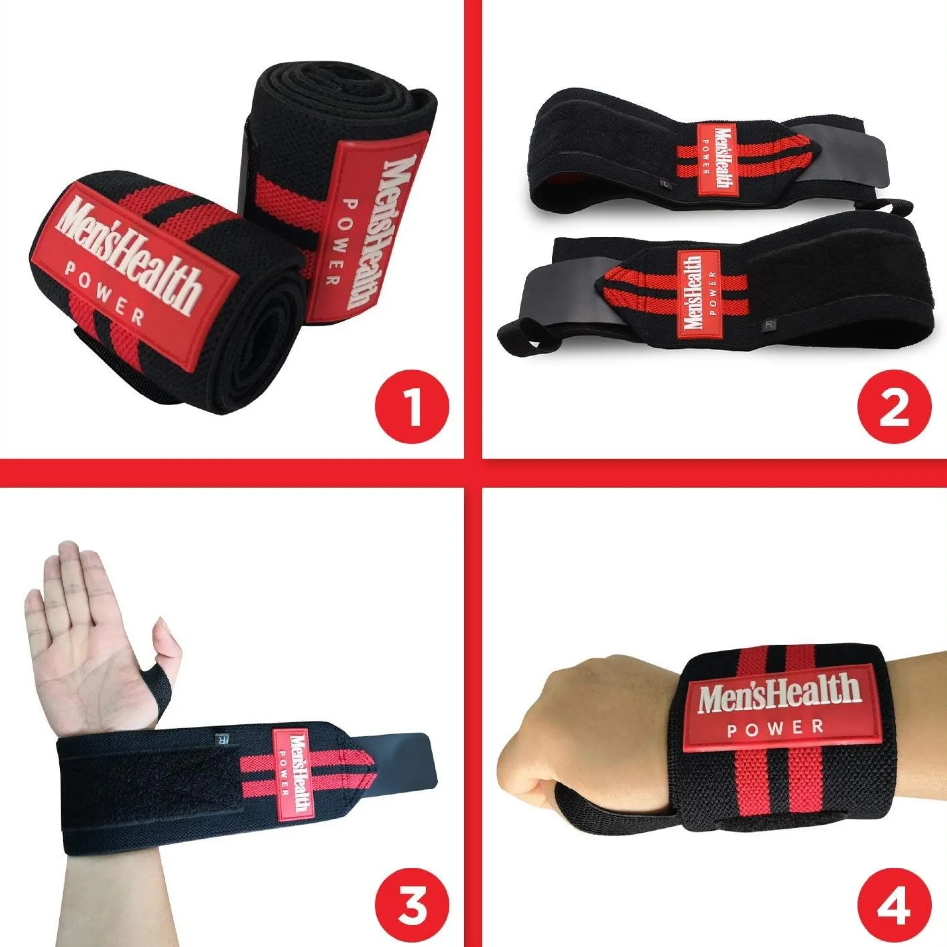 Handgelenk Bandagen Schwarz/Rot