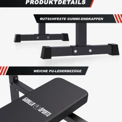 Hantelbank mit Ablage breit inkl, Hantelset 40/70/100 kg