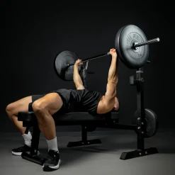 Hantelbank mit Ablage breit inkl, Hantelset 40/70/100 kg