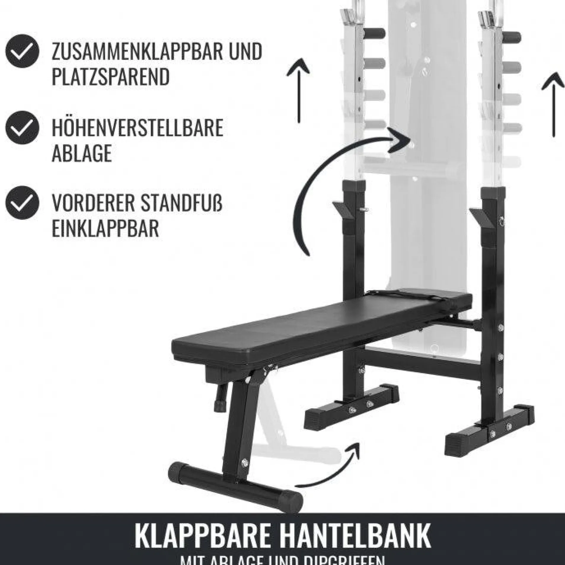 Hantelbank mit Ablage Komplettset 100 kg