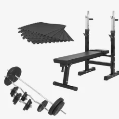 Hantelbank mit Ablage Komplettset 100 kg