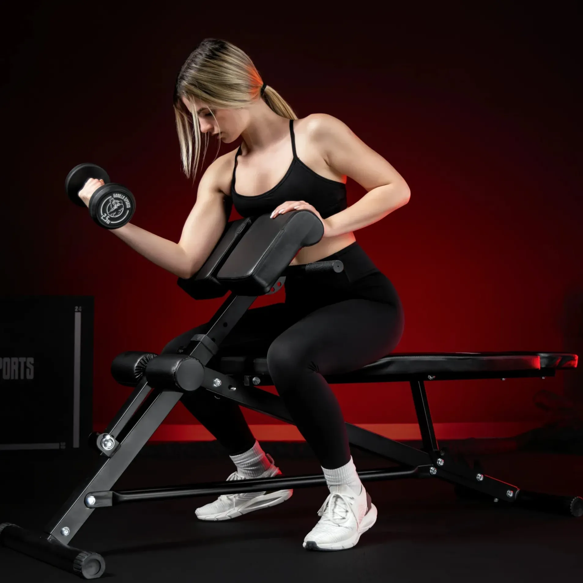 Hantelbank mit Hyperextension verstellbar