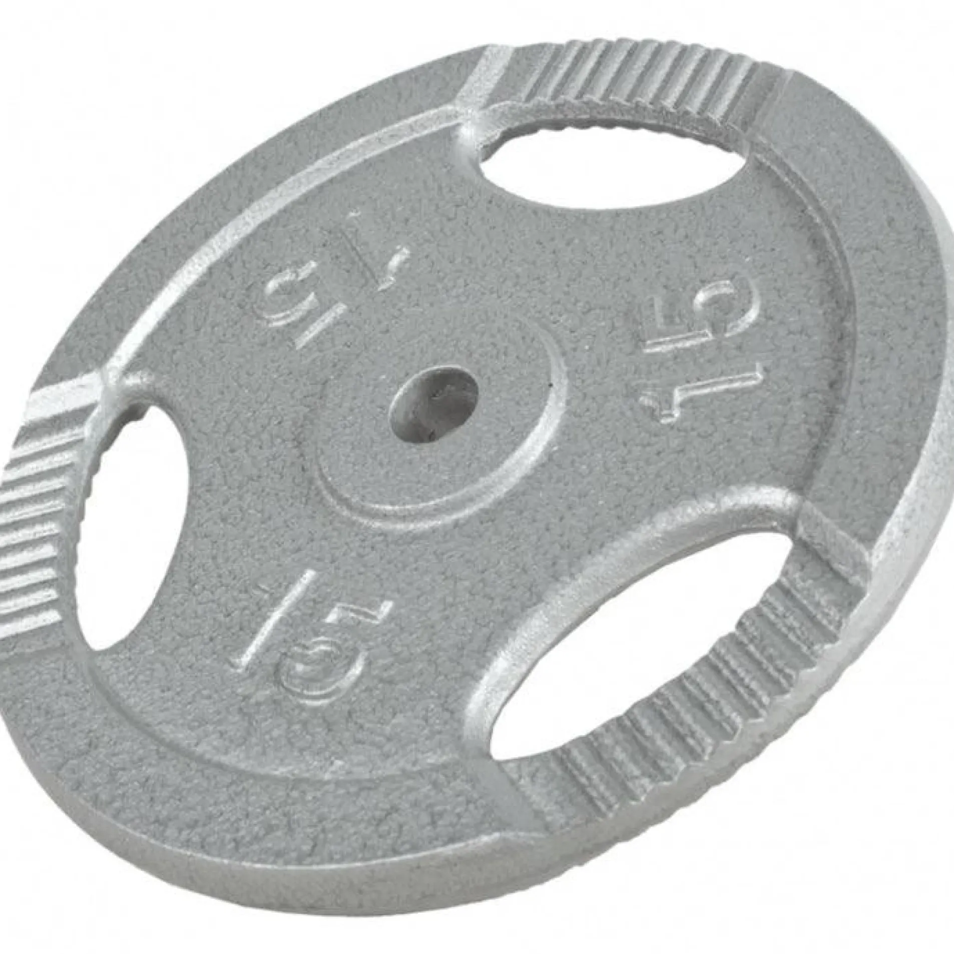 Hantelscheibe Guss Gripper - 2,5-45 lb (1,1-20,4 kg), 1" (25,4 mm), Gusseisen, Silber