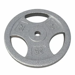 Hantelscheibe Guss Gripper - 2,5-45 lb (1,1-20,4 kg), 1" (25,4 mm), Gusseisen, Silber