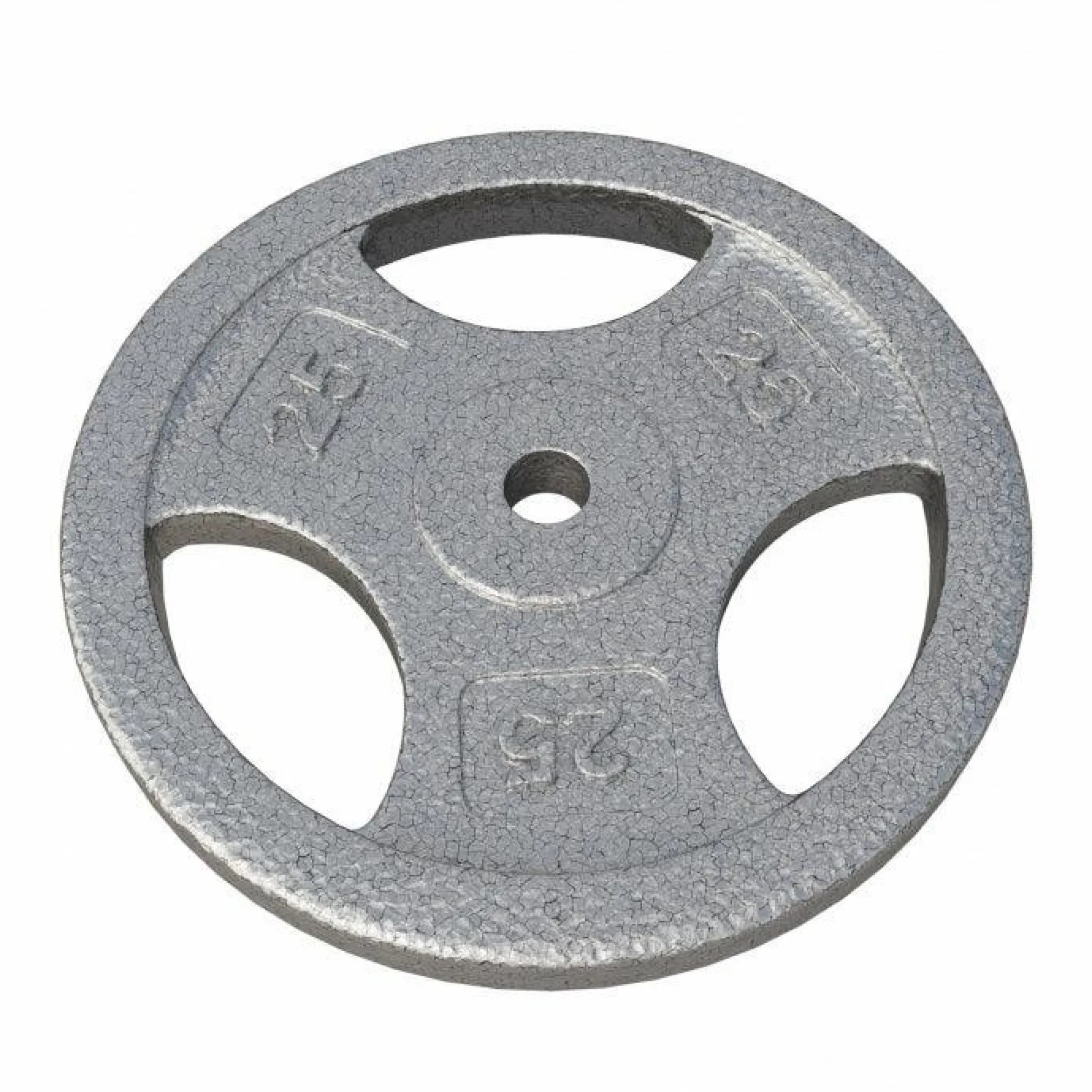 Hantelscheibe Guss Gripper - 2,5-45 lb (1,1-20,4 kg), 1" (25,4 mm), Gusseisen, Silber