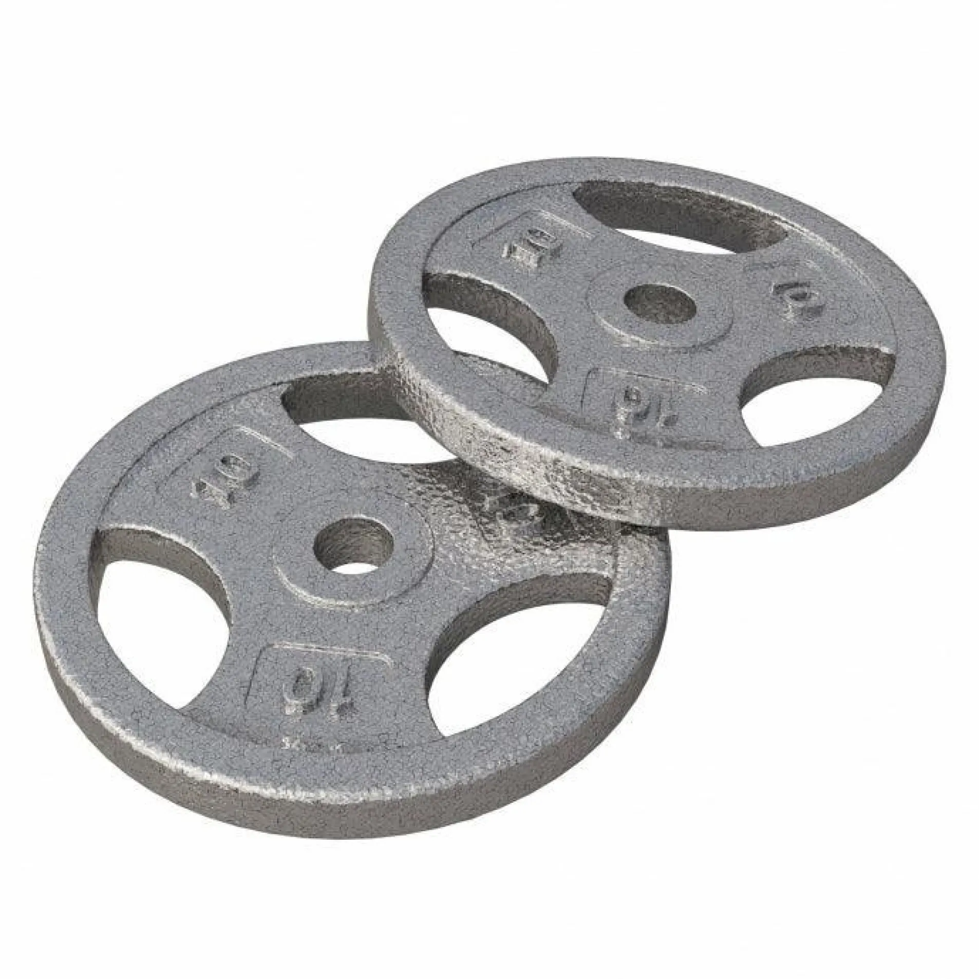 Hantelscheibe Guss Gripper - 2,5-45 lb (1,1-20,4 kg), 1" (25,4 mm), Gusseisen, Silber