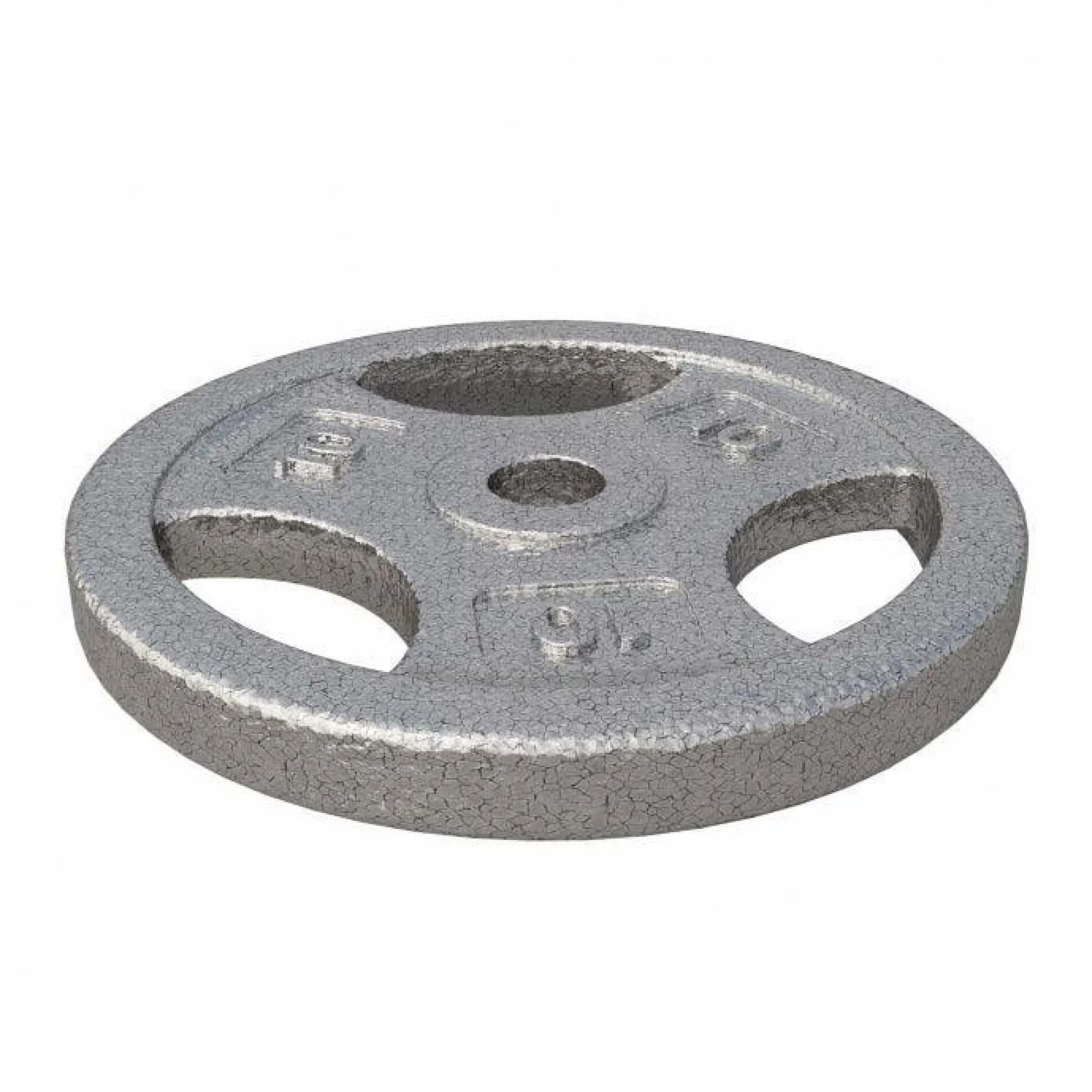 Hantelscheibe Guss Gripper - 2,5-45 lb (1,1-20,4 kg), 1" (25,4 mm), Gusseisen, Silber