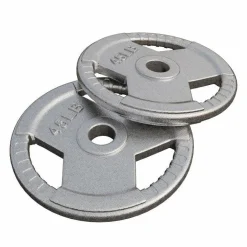 Hantelscheibe Gusseisen Gripper - 2,5-45 lb (1,1-20,4 kg), 2" (50/51 mm), Silber