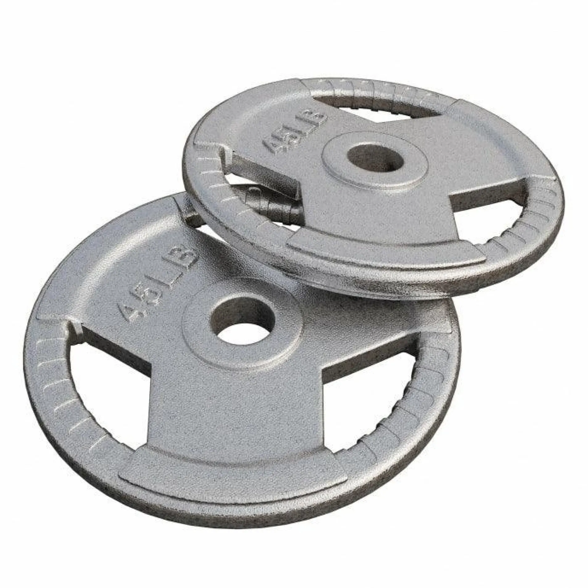 Hantelscheibe Gusseisen Gripper - 2,5-45 lb (1,1-20,4 kg), 2" (50/51 mm), Silber