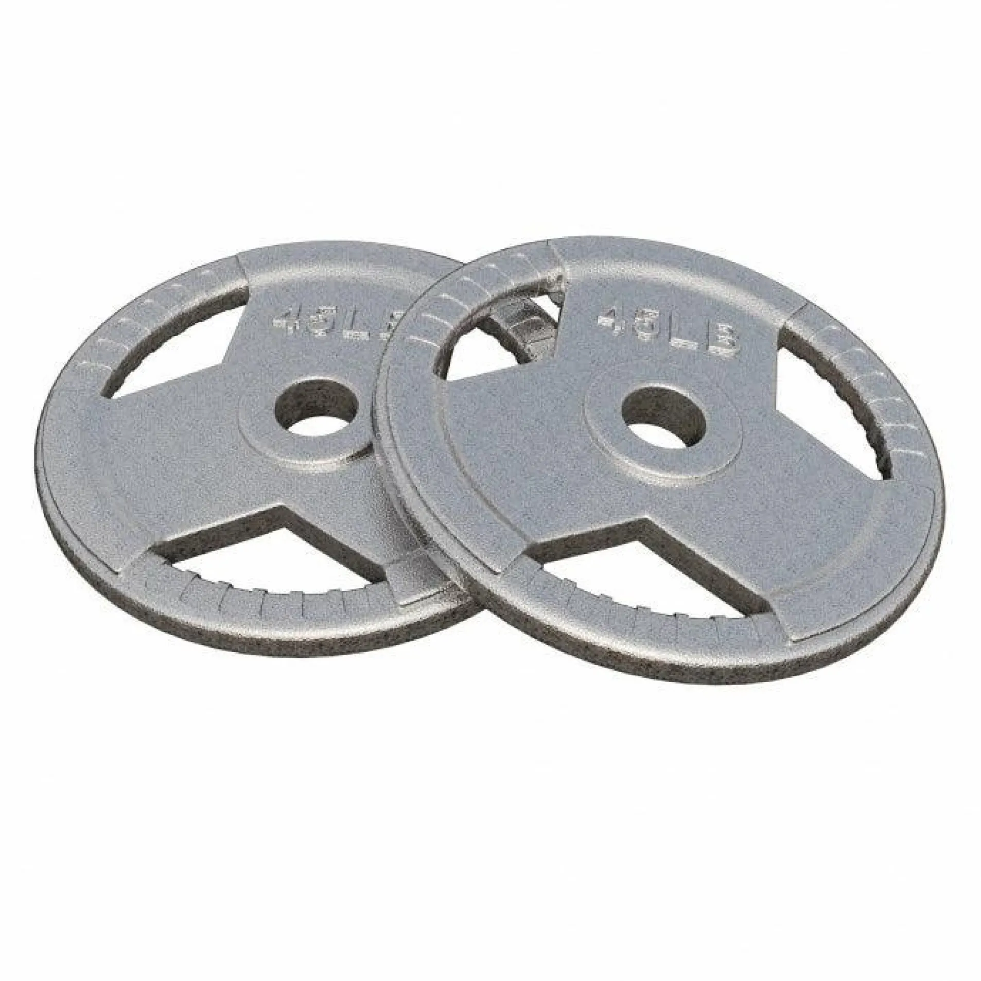 Hantelscheibe Gusseisen Gripper - 2,5-45 lb (1,1-20,4 kg), 2" (50/51 mm), Silber
