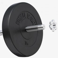 Hantelscheibe Kunststoff - 2,5-35 lb (1,1-15,9 kg) Ø 1'' (2,5 cm), Zement, Schwarz