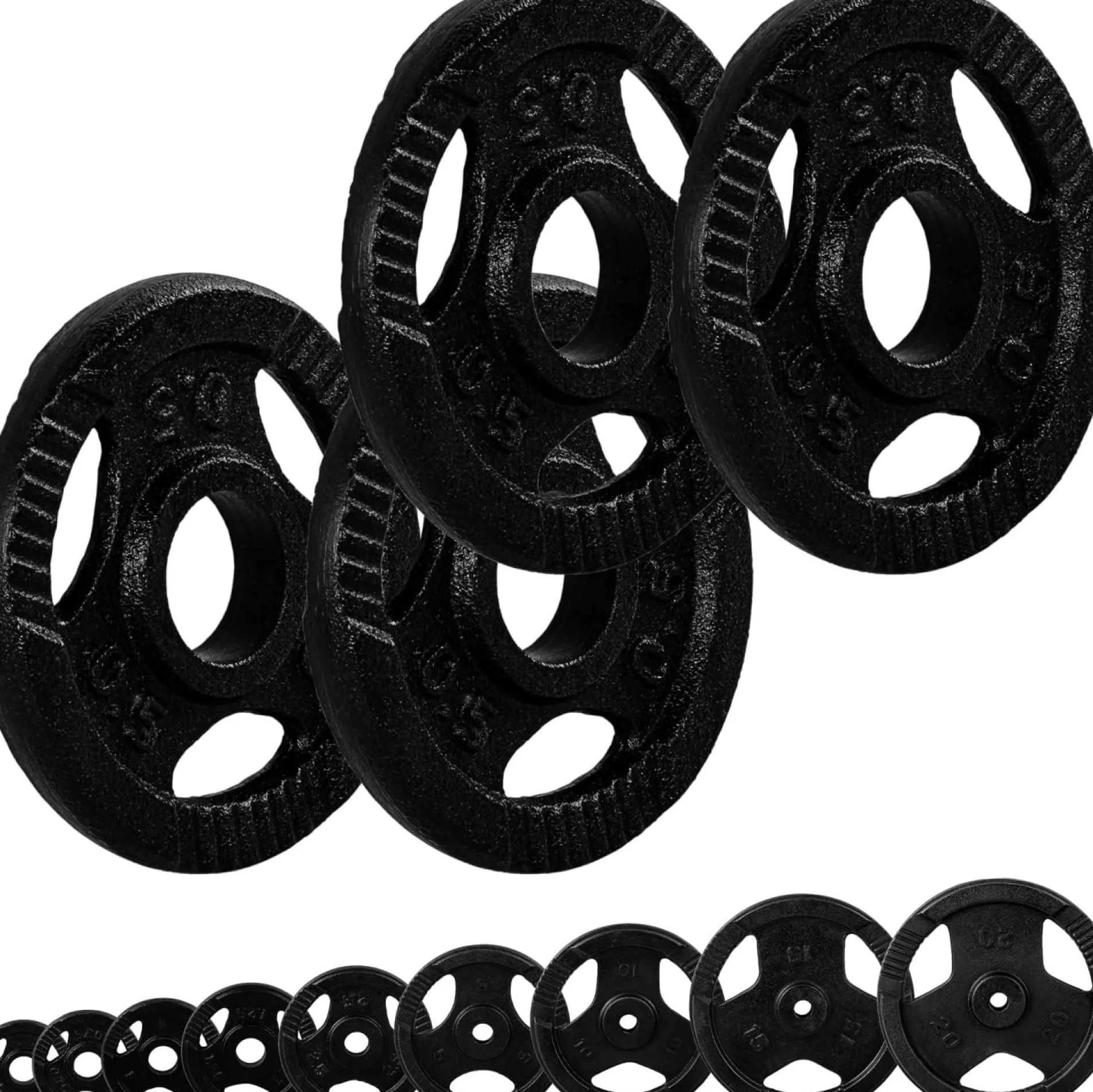 Hantelscheiben Set 30/31 mm Gusseisen Gripper 2 - 30 kg