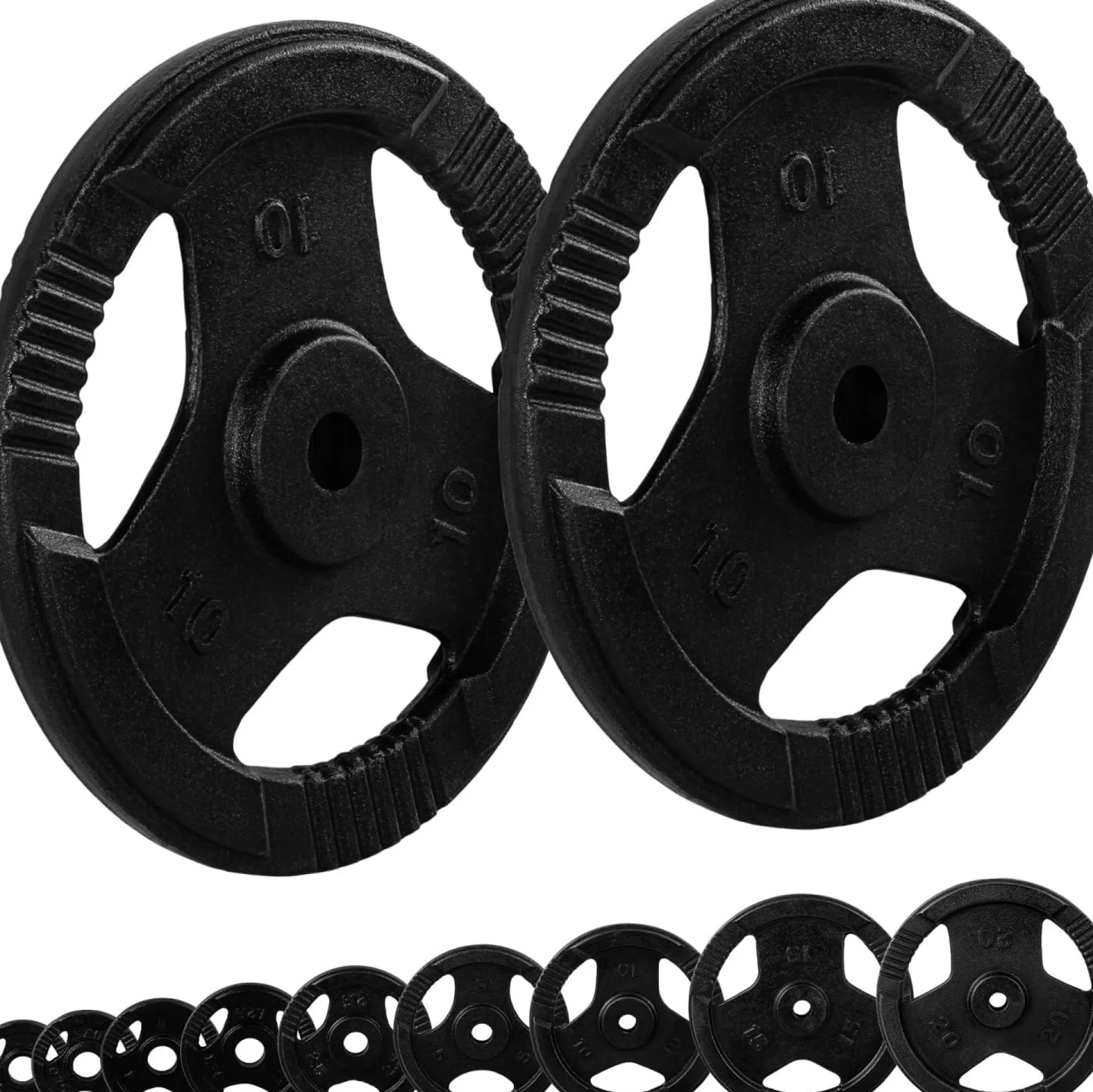 Hantelscheiben Set 30/31 mm Gusseisen Gripper 2 - 30 kg