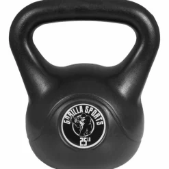 Kettlebell aus Kunststoff 10-45 Pfund (4,5-20,4 kg), Schwarz