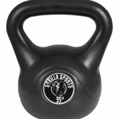 Kettlebell aus Kunststoff 10-45 Pfund (4,5-20,4 kg), Schwarz