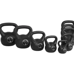 Kettlebell aus Kunststoff 10-45 Pfund (4,5-20,4 kg), Schwarz
