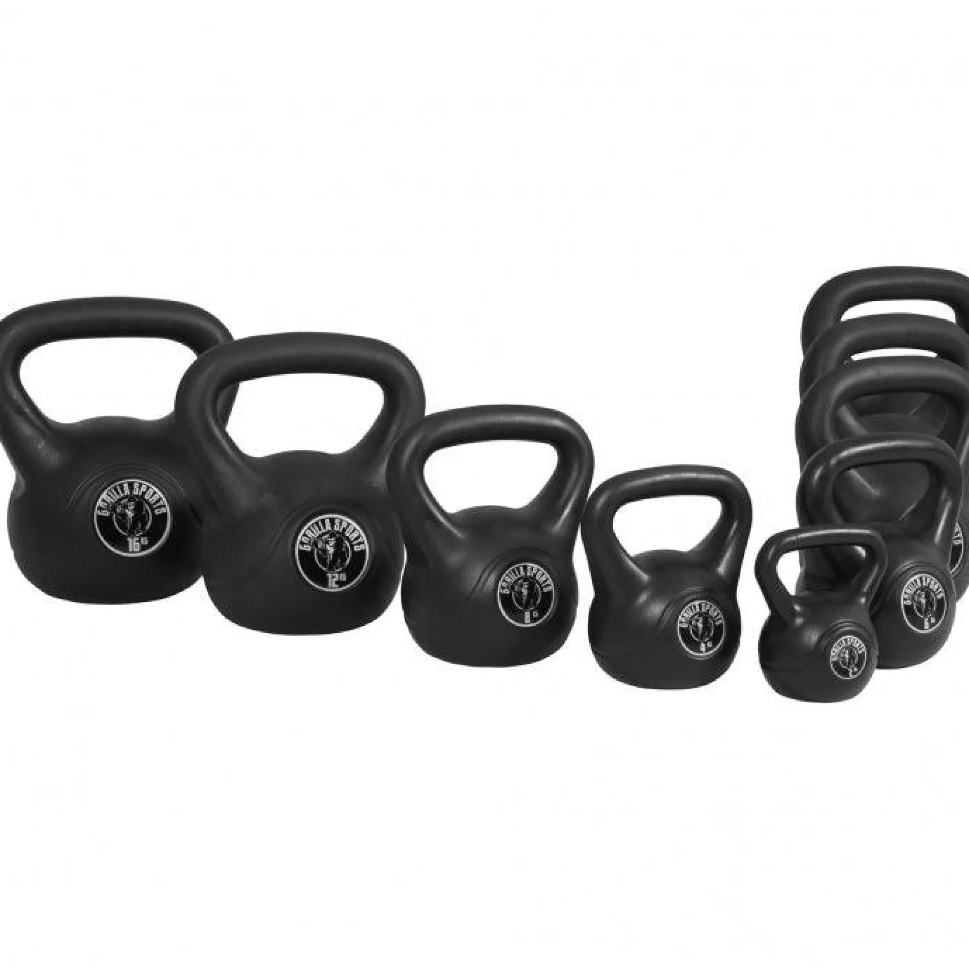Kettlebell aus Kunststoff 10-45 Pfund (4,5-20,4 kg), Schwarz