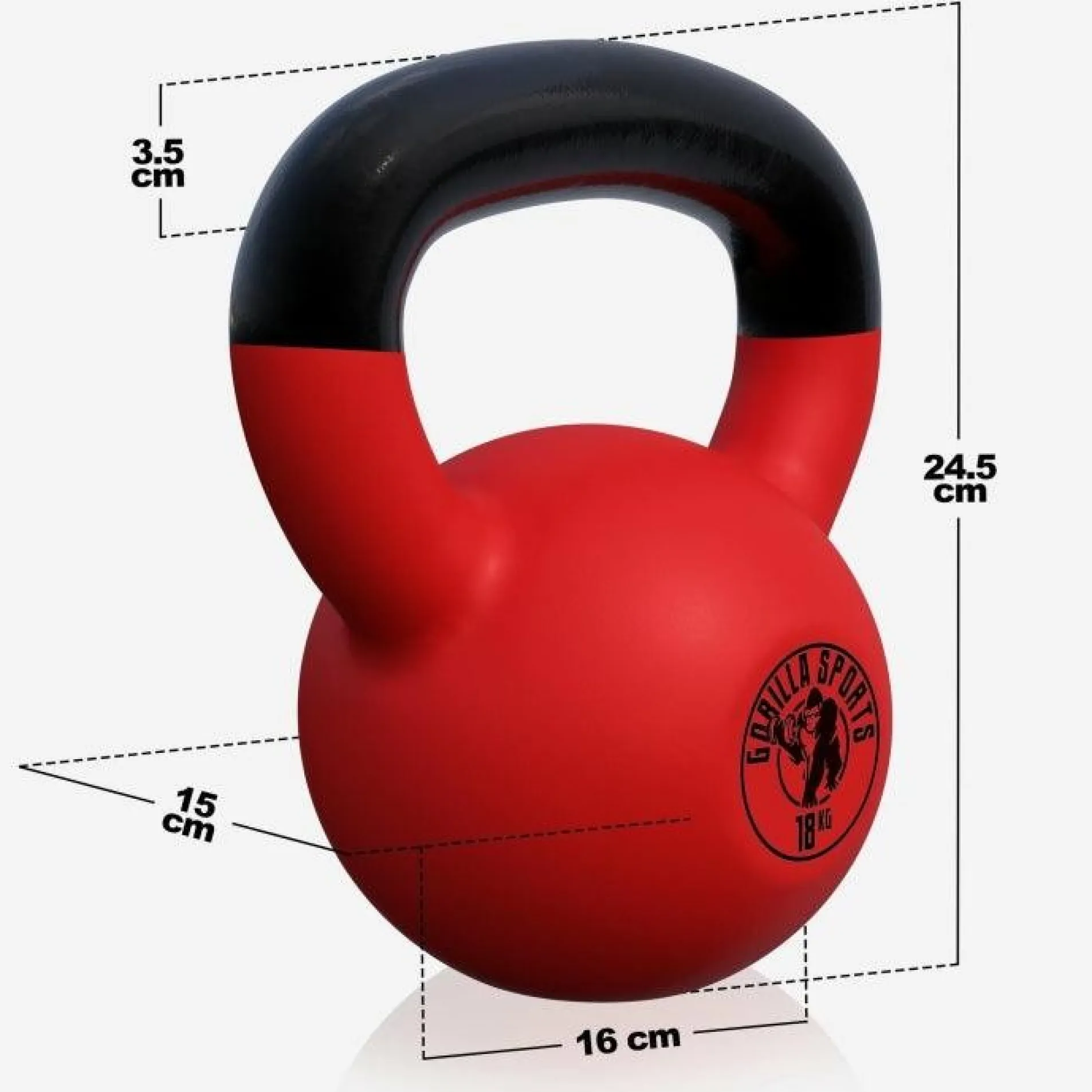 Kettlebell Gusseisen Neopren rot 2 - 32 kg