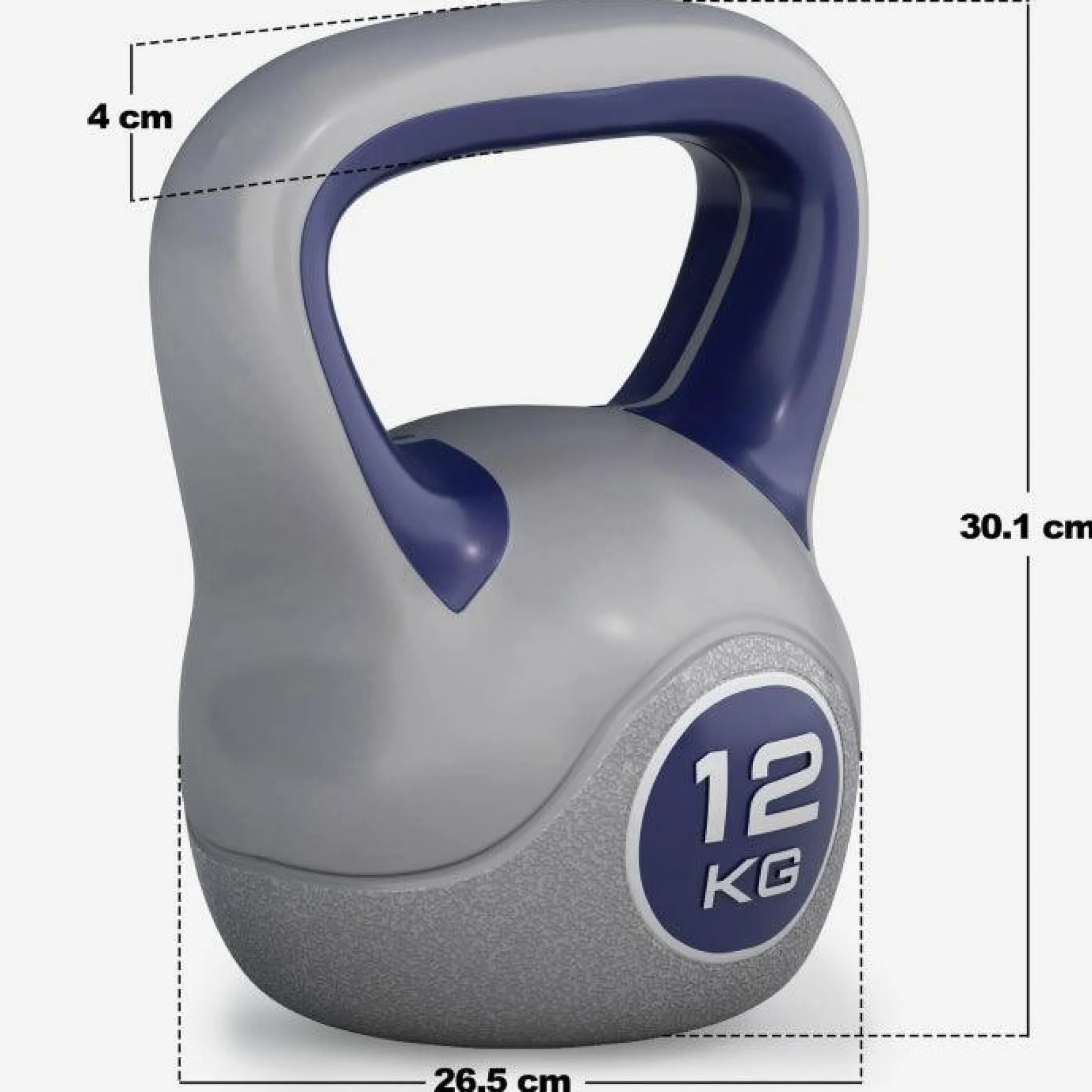 Kettlebell Kunststoff grau 2 - 20 kg