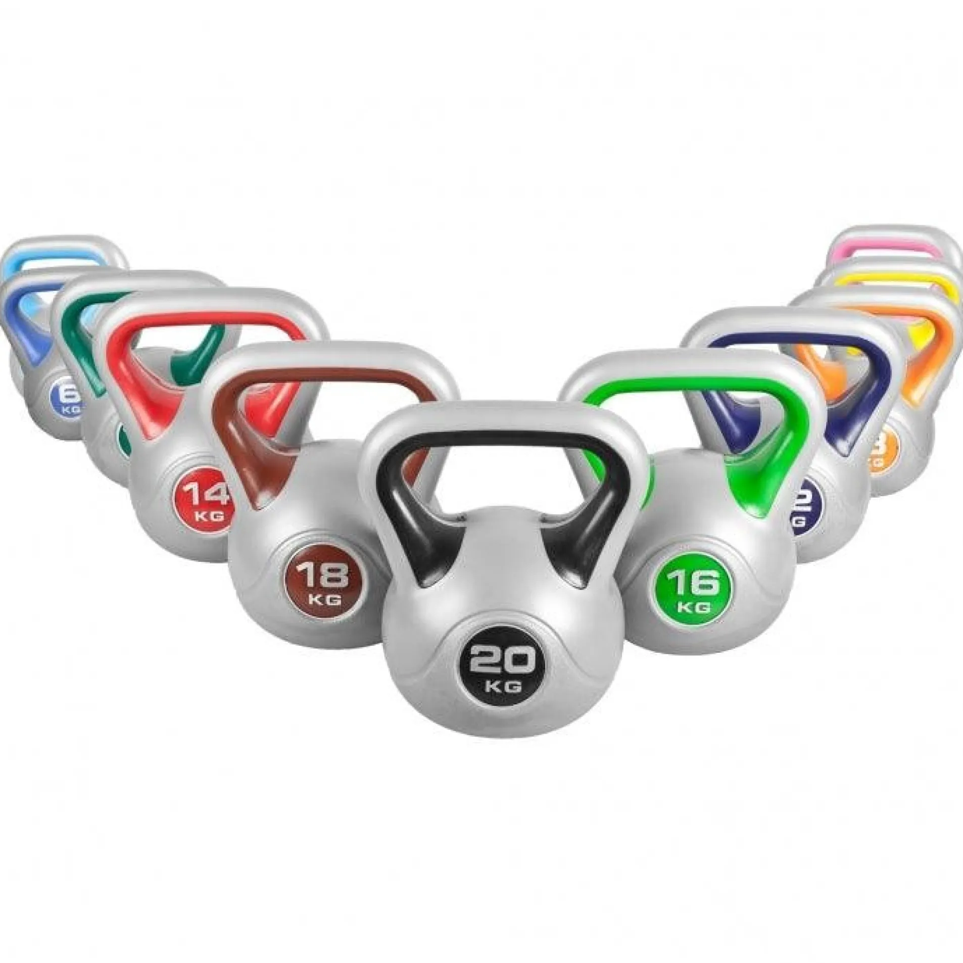 Kettlebell Kunststoff grau 2 - 20 kg
