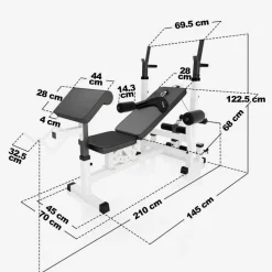 Kraftstation Universal inkl, Langhantel Set Kunststoff 40/70/100 kg