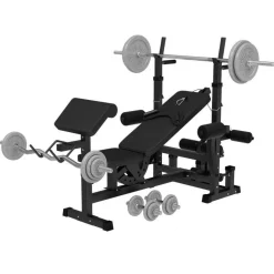 Kraftstation Universal inkl, Langhantel Set Gusseisen 108 kg
