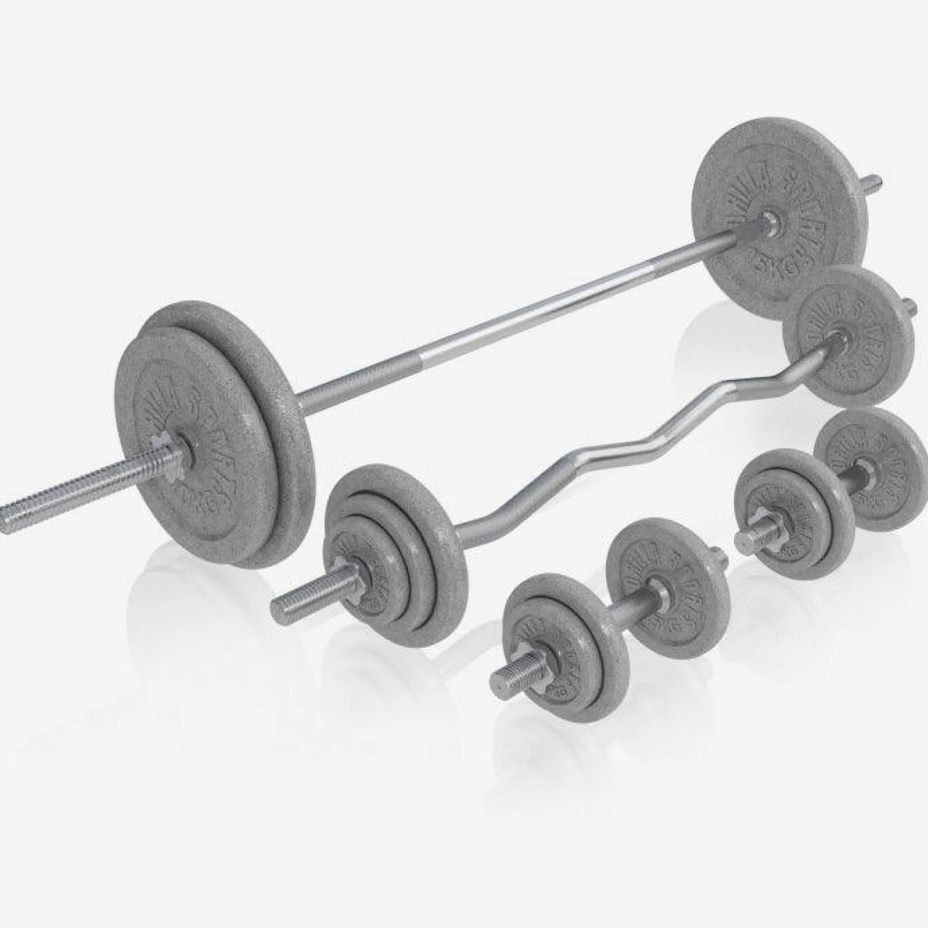 Kraftstation Universal inkl, Langhantel Set Gusseisen 108 kg