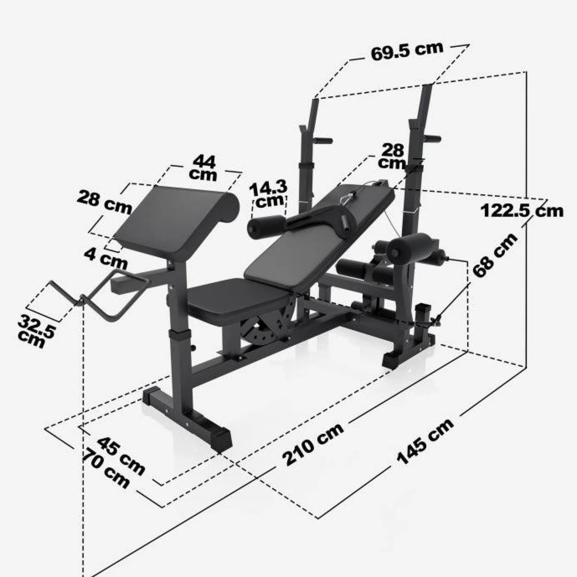 Kraftstation Universal inkl, Langhantel Set Gusseisen 108 kg
