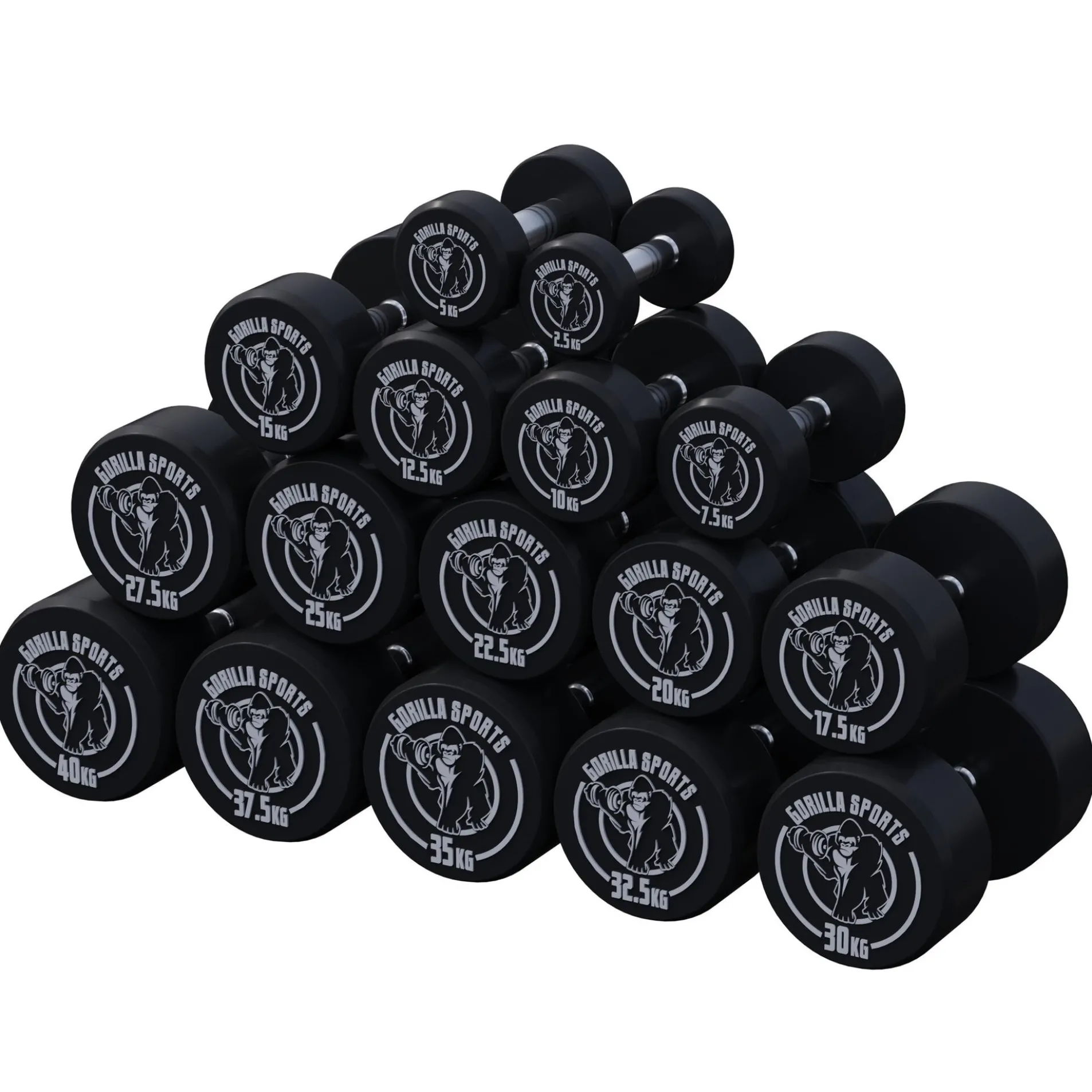 Kurzhantel Gummi 2,5 - 40 kg