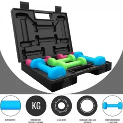 Kurzhantel Set Aerobic 12 kg inkl, Koffer