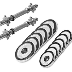 Kurzhantel Set Chrom 27,5 kg mit Sternverschlüssen