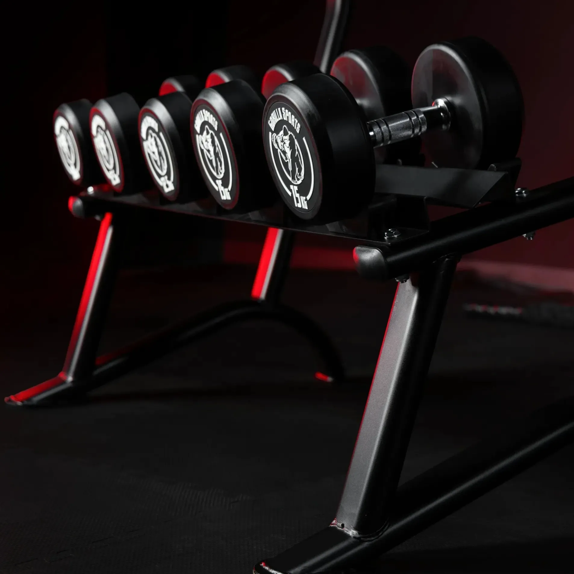 Kurzhantel Set Gummi 90 kg inkl, Ablage