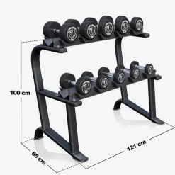Kurzhantel Set Gummi 90 kg inkl, Ablage