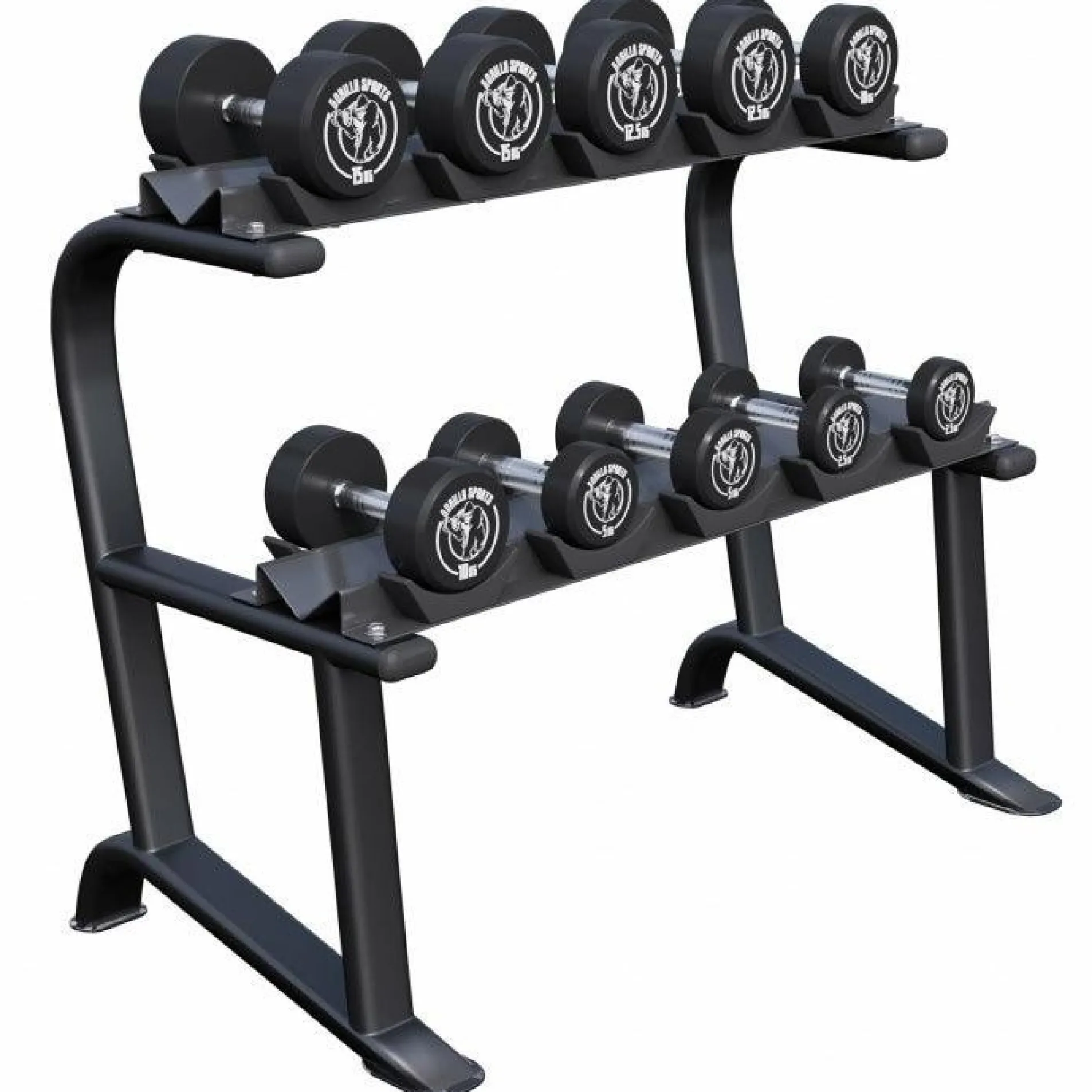 Kurzhantel Set Gummi 90 kg inkl, Ablage