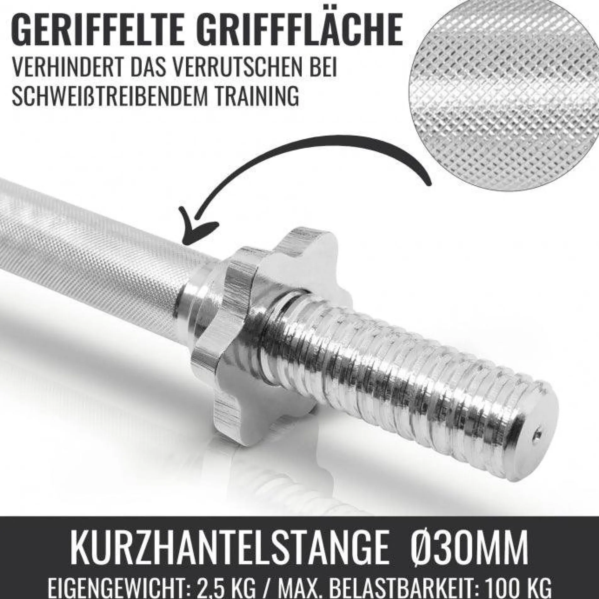 Kurzhantel Set Gummi Gripper 30 kg mit Verschlüssen