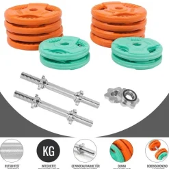 Kurzhantel Set Gummi Gripper 30 kg mit Verschlüssen