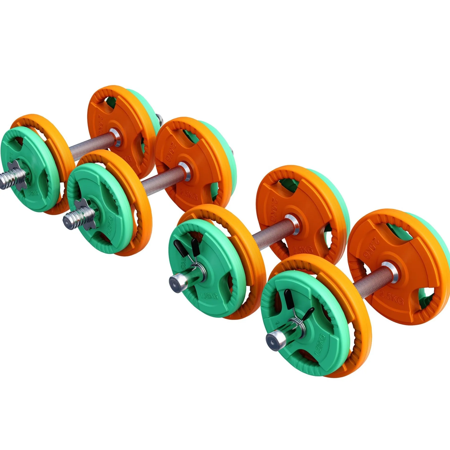 Kurzhantel Set Gummi Gripper 20 kg mit Verschlüssen