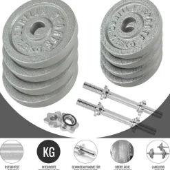 Kurzhantel Set Gusseisen 20 kg mit Sternverschlüssen