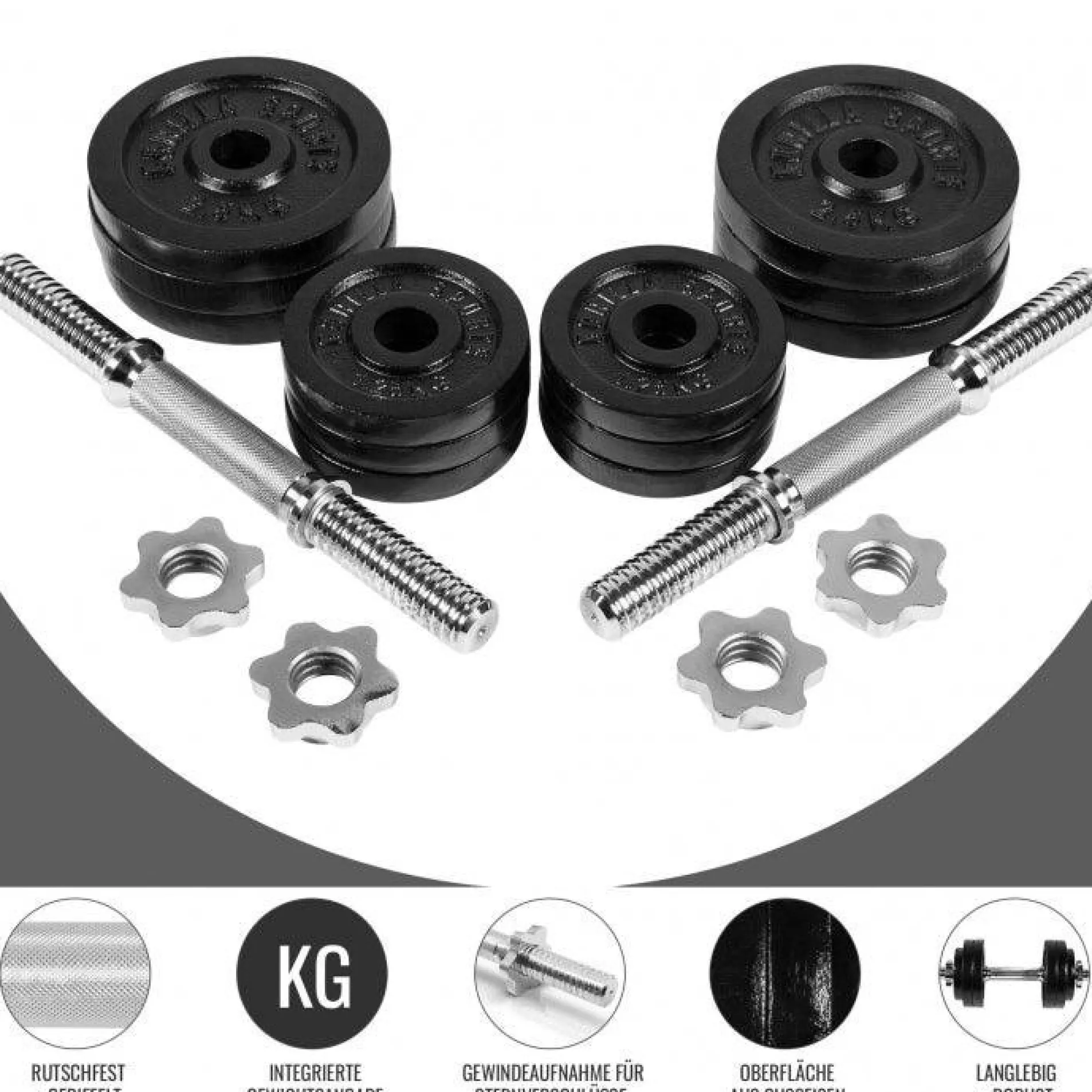 Kurzhantel Set Gusseisen 30 kg