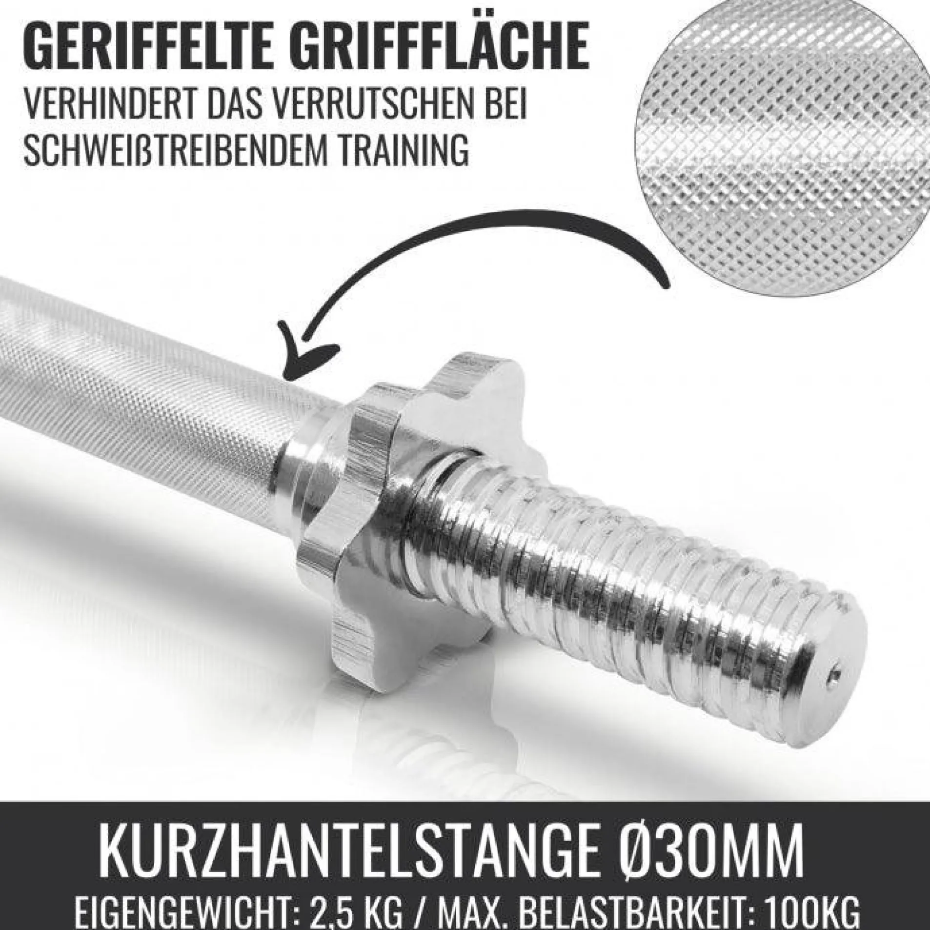 Kurzhantel Set Gusseisen Gripper 30 kg mit Sternverschlüssen