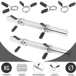 Kurzhantel Stange 35 und 42 cm mit Verschlüssen