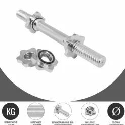 Kurzhantel Stange 35 und 42 cm mit Verschlüssen