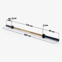 Langhantel Olympia Cerakote 220 cm mit Verschlüssen