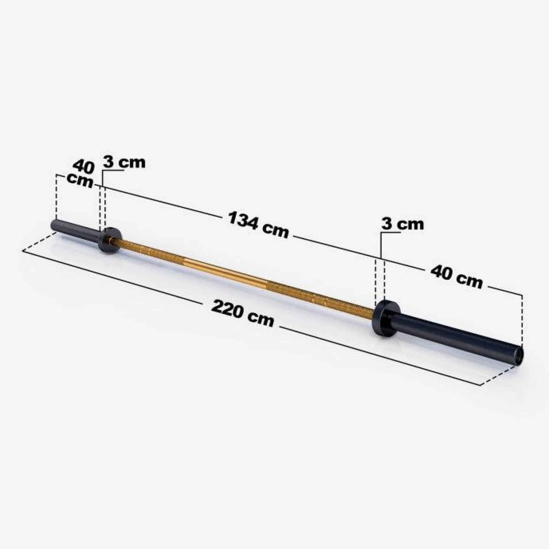 Langhantel Olympia Cerakote 220 cm mit Verschlüssen