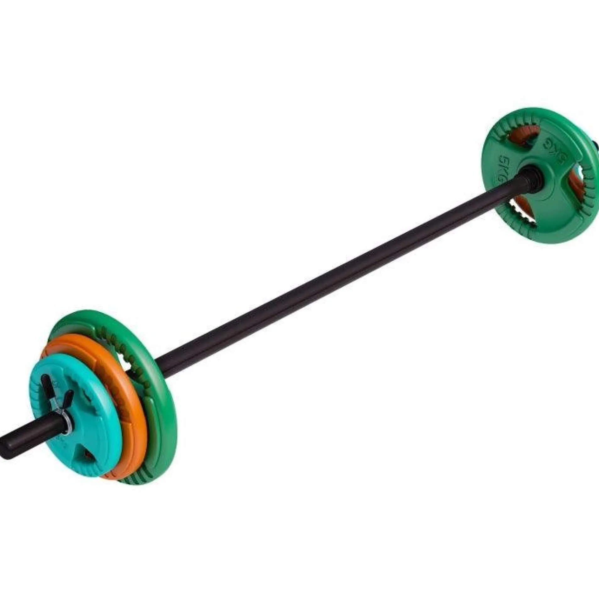 Langhantel Set Aerobic Gummi Gripper 19,5 kg