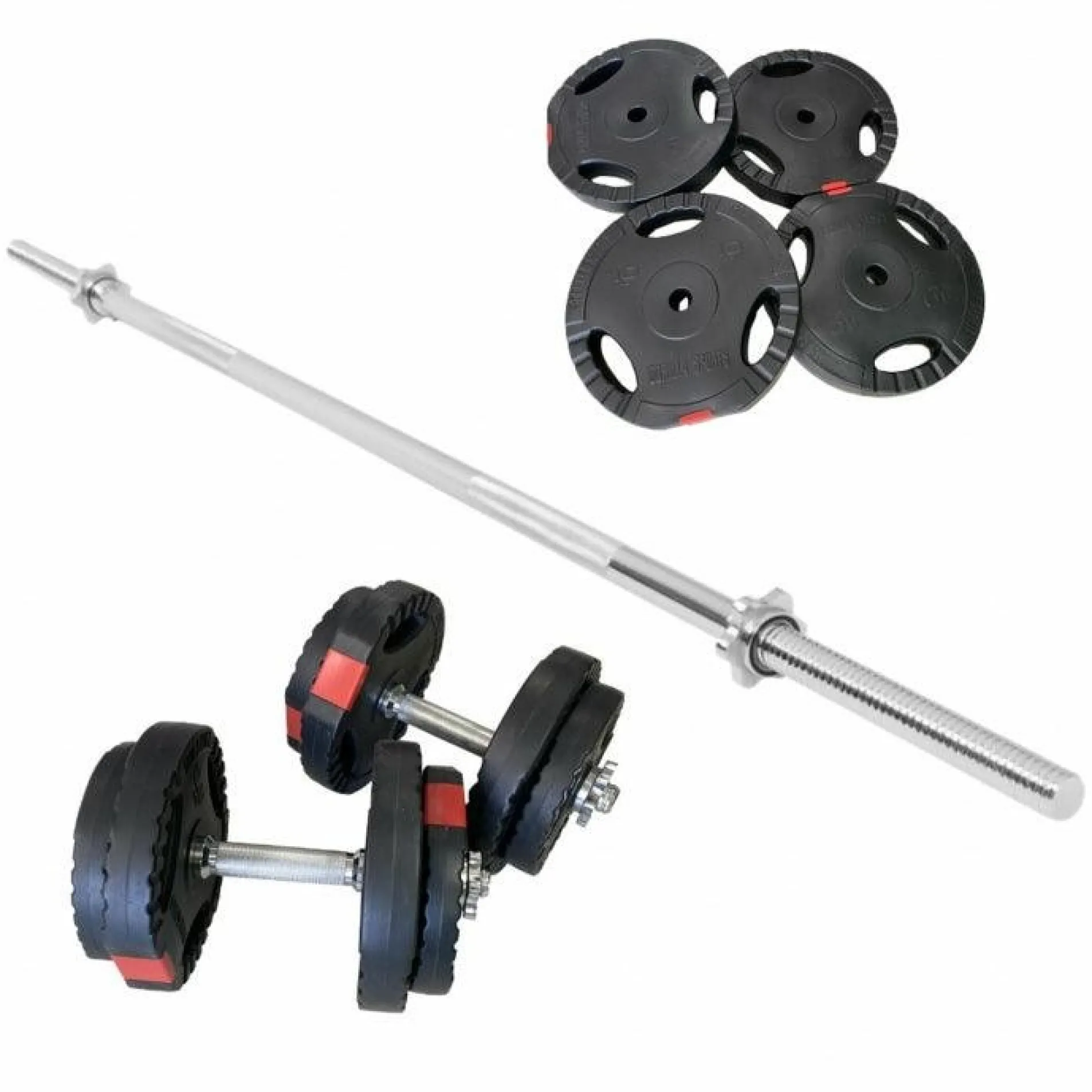 Langhantel Set Gripper Kunststoff 60 - 130 kg mit Sternverschlüssen